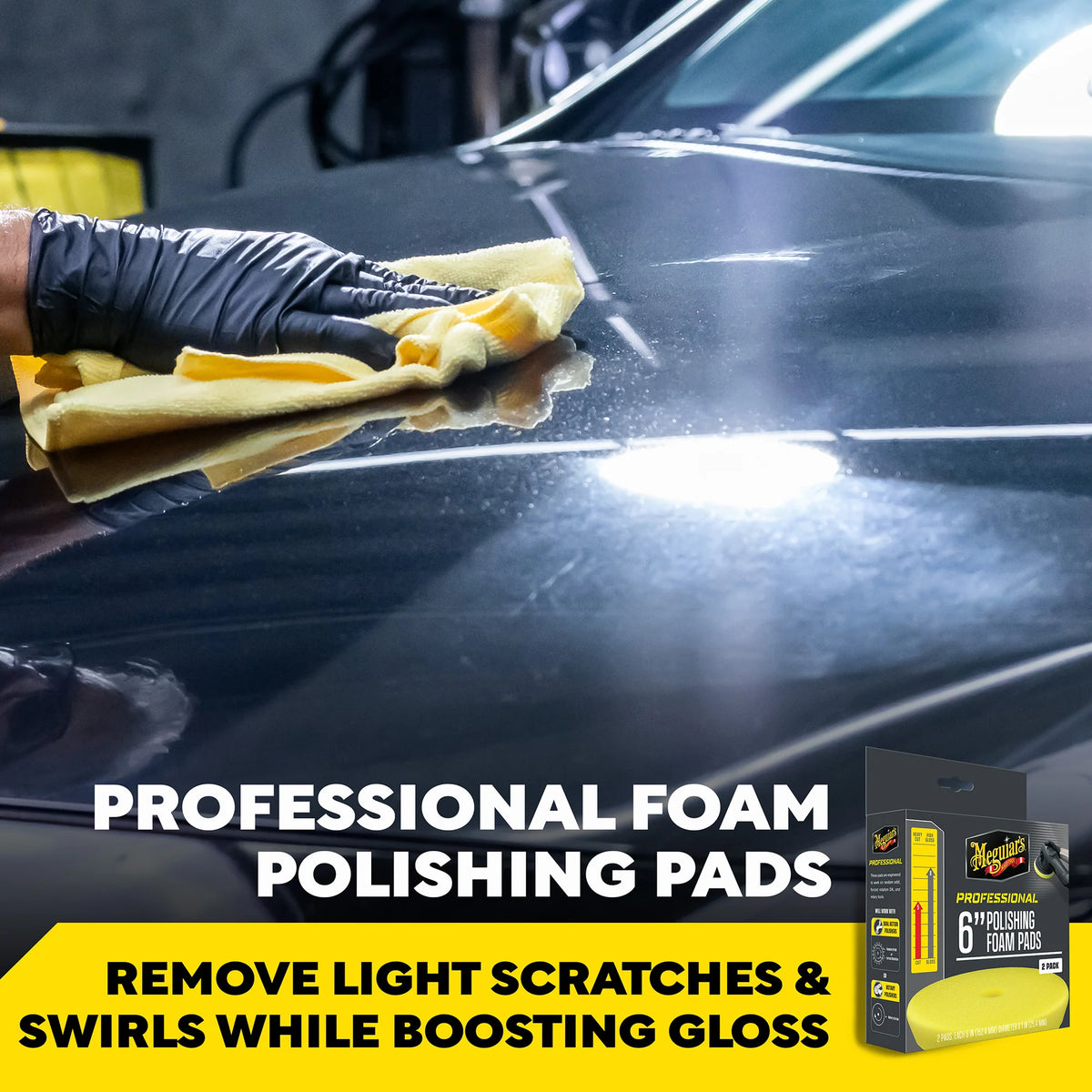 Meguiar's Professional Polishing Foam Pads - 6 inch - Yellow (2-Pack)